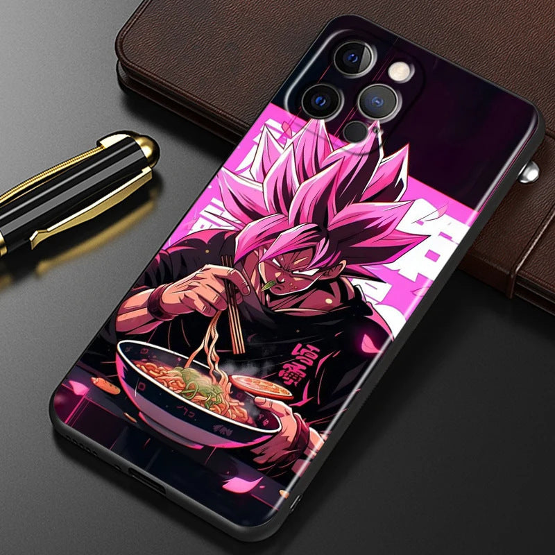 Suitable for 15 iPhone Fashion Dragon Ball Anime Phone Case Black Other Back Cover Color Painting