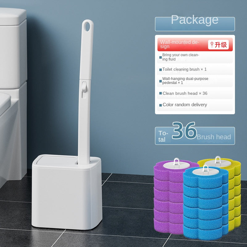 One-Time Use Toilet Brush Set, No Dead Corners, Household Disposable Replaceable Cleaning Brush Head, Antibacterial Toilet Brush for Bathroom