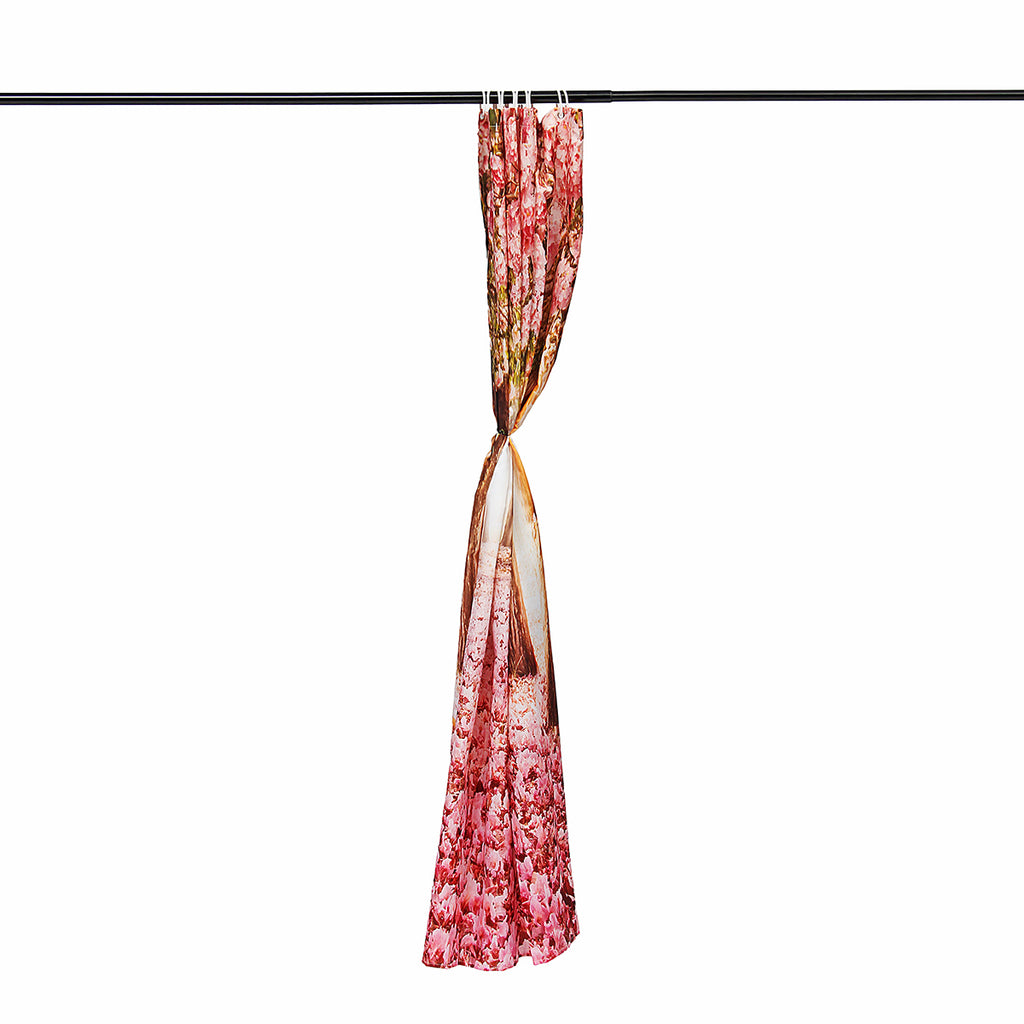 Arrivals Europe Pink Sakura Tree Pattern Bathroom Four-piece Suit,Shower Curtain Bathroom Pedestal Rug Lid Toilet Cover Bath Mat Set