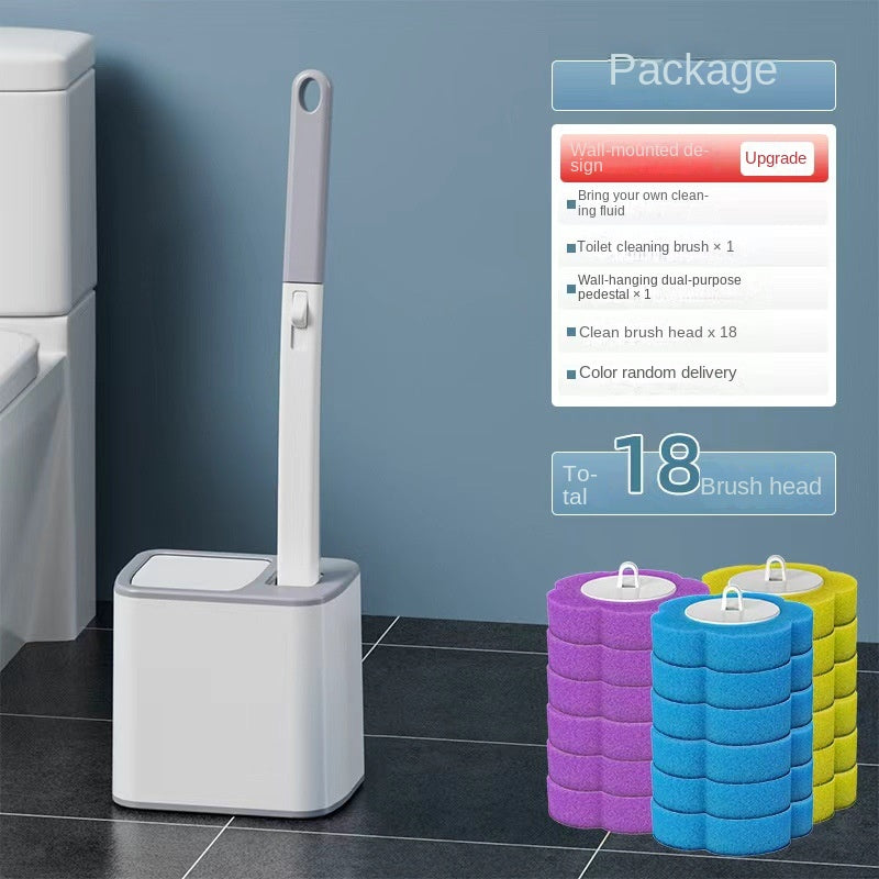One-Time Use Toilet Brush Set, No Dead Corners, Household Disposable Replaceable Cleaning Brush Head, Antibacterial Toilet Brush for Bathroom