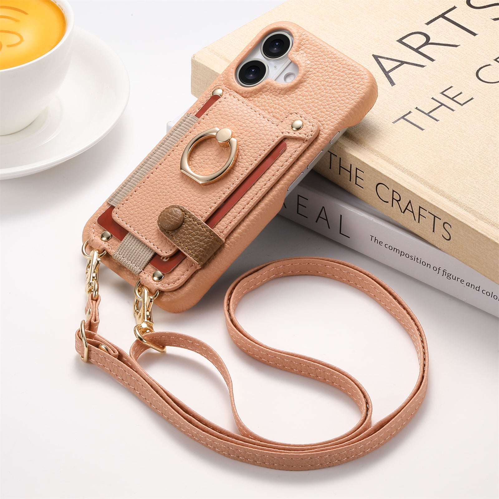 Suitable for iPhone 17 Pro phone case diagonal long hanging rope Air leather card insertion Apple 16 Promax protective cover