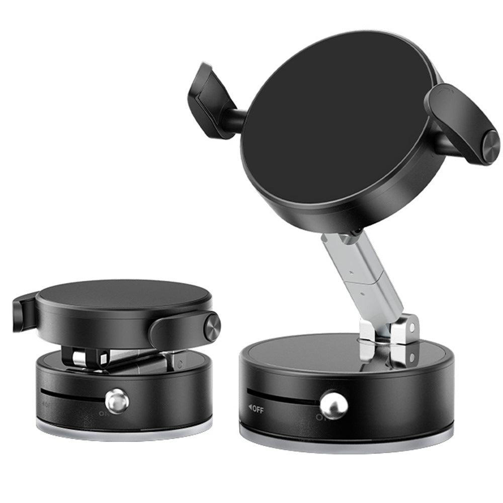 Suction cup type vacuum phone holder with magnetic suction chuck