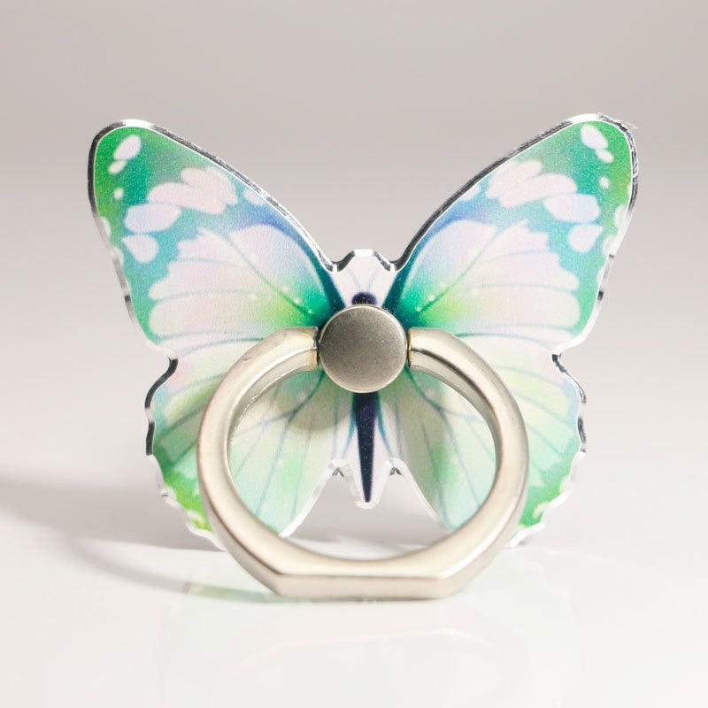 Mobile phone holder with butterfly colored painted cartoon cute and creative new ring buckle for mobile phone holder