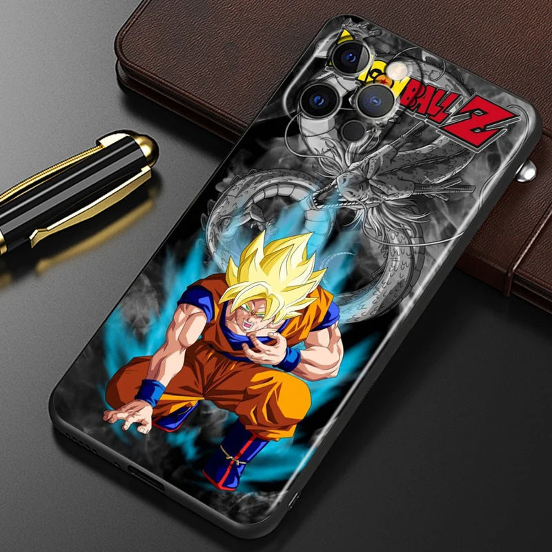 Suitable for 15 iPhone Fashion Dragon Ball Anime Phone Case Black Other Back Cover Color Painting