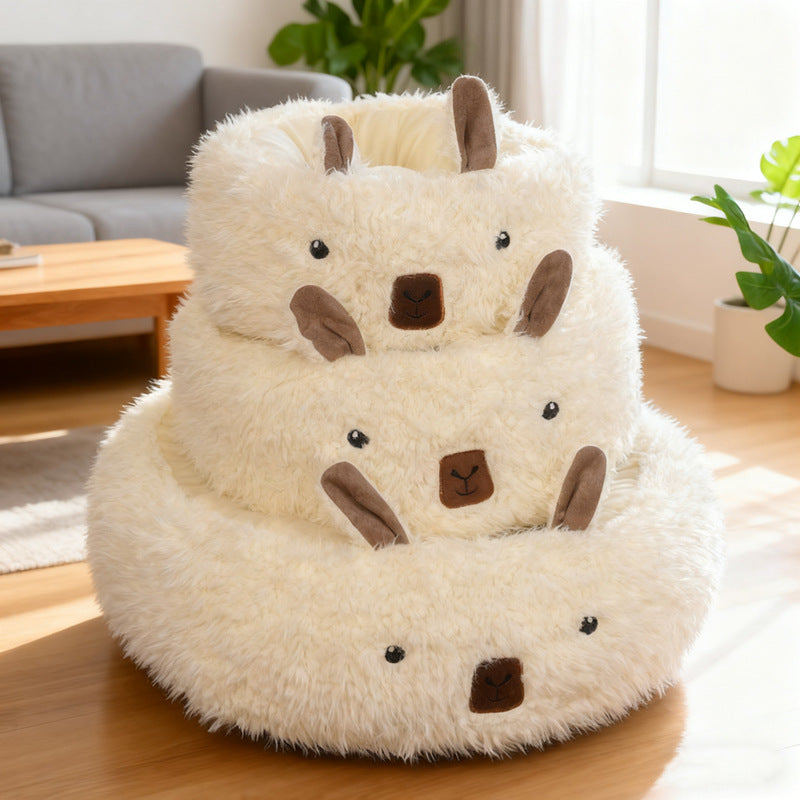Dog Bed Winter Warm Half-Enclosed Dog Bed Pet Nest Dog Pad Pet Dog House Pet Bed Pet Enclosure