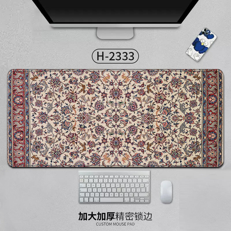 Large Persian Mouse Pad Office Carpet MousePad Natural Rubber Lockedge Anti Slip Desk Mat Laptop Office Game Accessories Pad