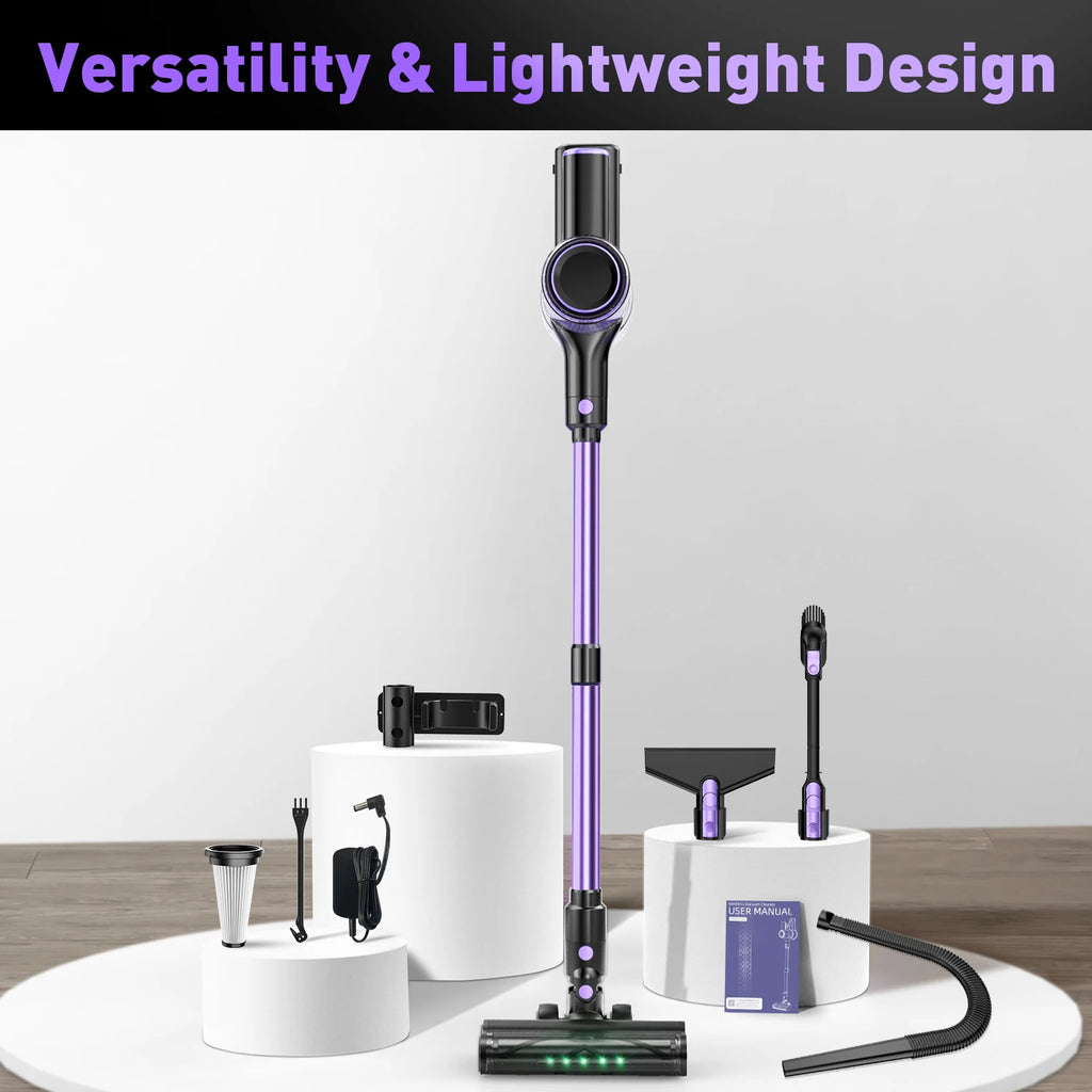 10-in-1 Cordless Stick Vacuum Cleaner Super Suction Green LED Anti-Tangle Brush for Deep Cleaning Cars Hotels US Warehouse