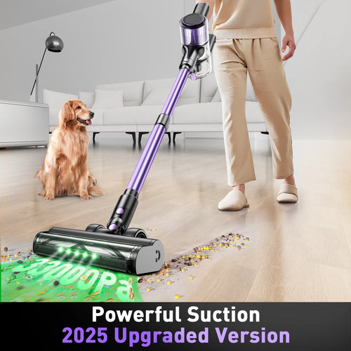 10-in-1 Cordless Stick Vacuum Cleaner Super Suction Green LED Anti-Tangle Brush for Deep Cleaning Cars Hotels US Warehouse
