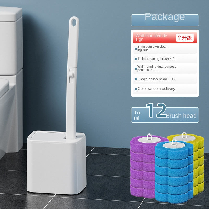 One-Time Use Toilet Brush Set, No Dead Corners, Household Disposable Replaceable Cleaning Brush Head, Antibacterial Toilet Brush for Bathroom