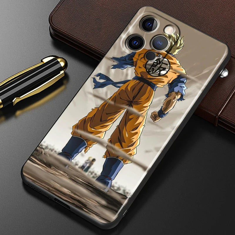 Suitable for 15 iPhone Fashion Dragon Ball Anime Phone Case Black Other Back Cover Color Painting