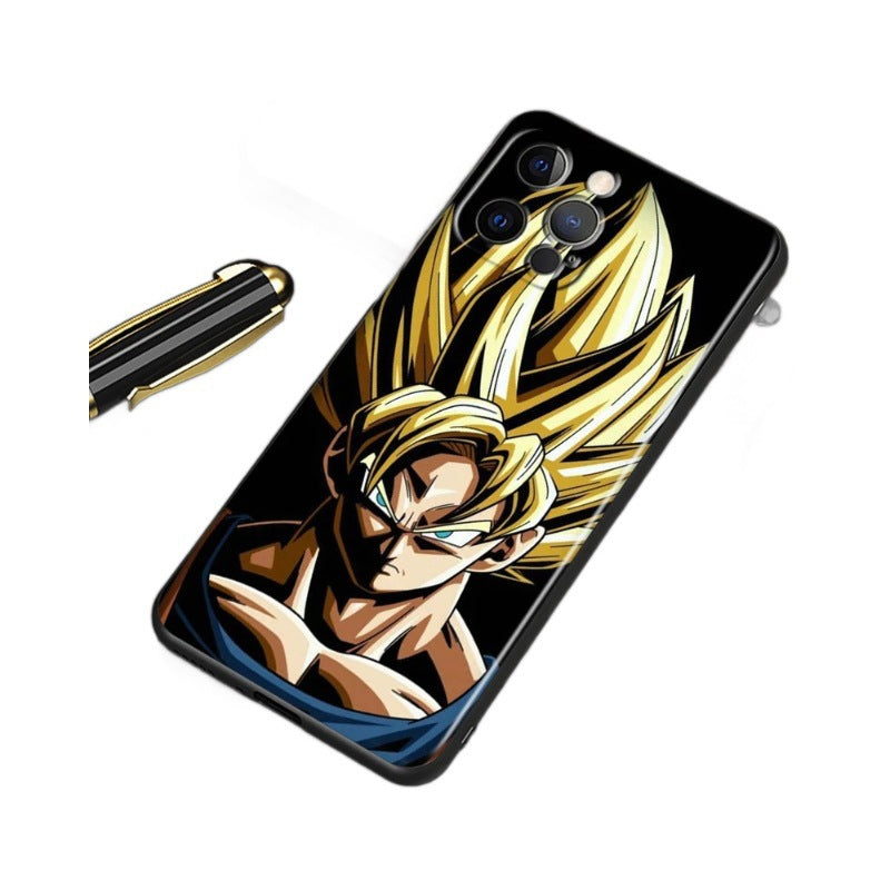 Suitable for 15 iPhone Fashion Dragon Ball Anime Phone Case Black Other Back Cover Color Painting