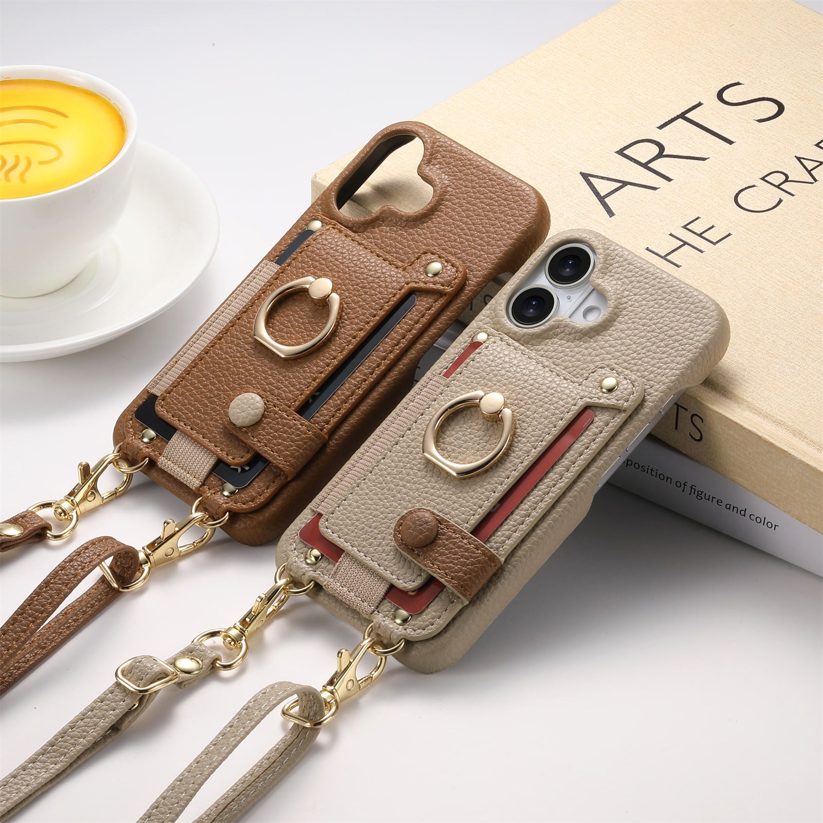 Suitable for iPhone 17 Pro phone case diagonal long hanging rope Air leather card insertion Apple 16 Promax protective cover