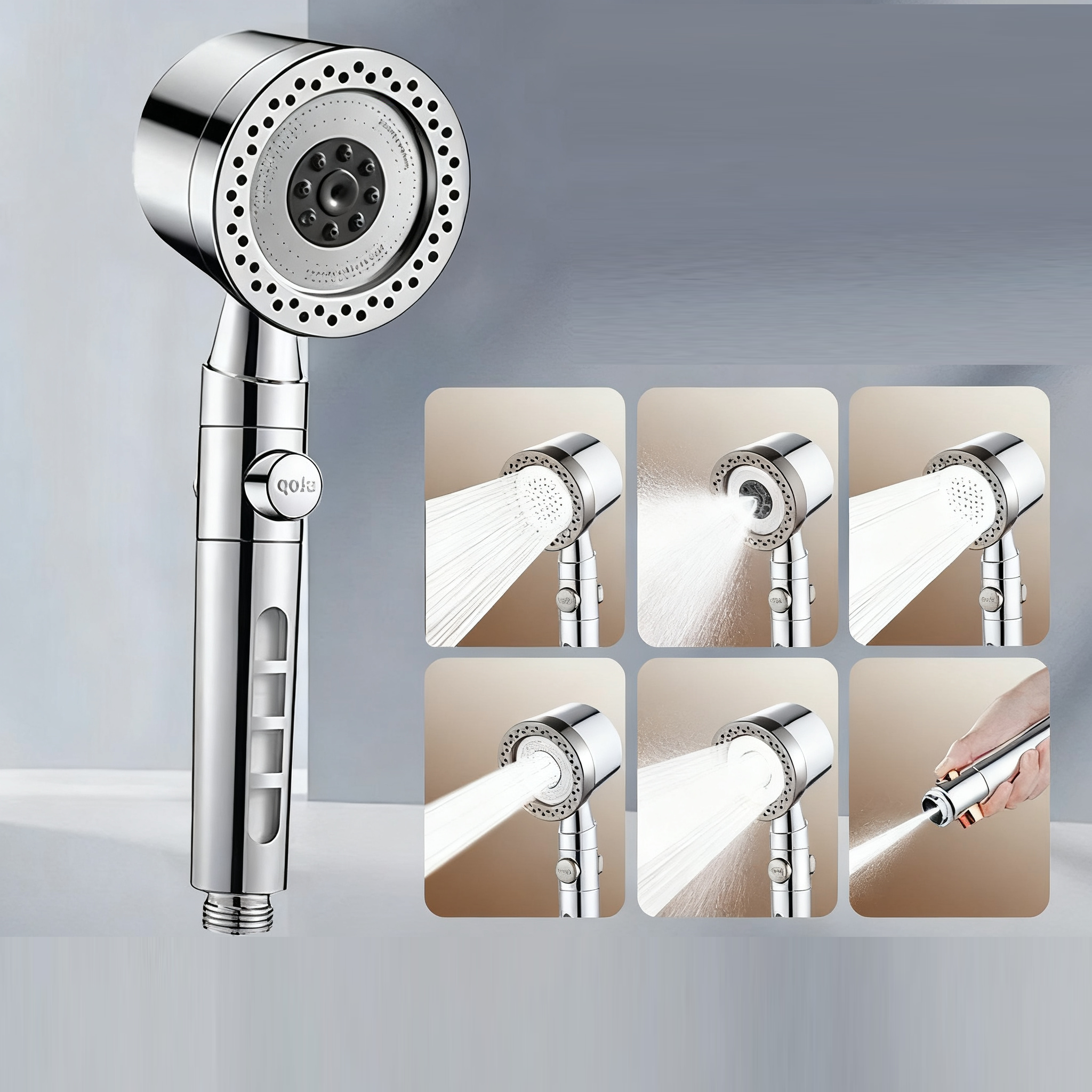 Upgraded shower showerhead with enhanced pressure and a handheld filter nozzle for showering and bathing
