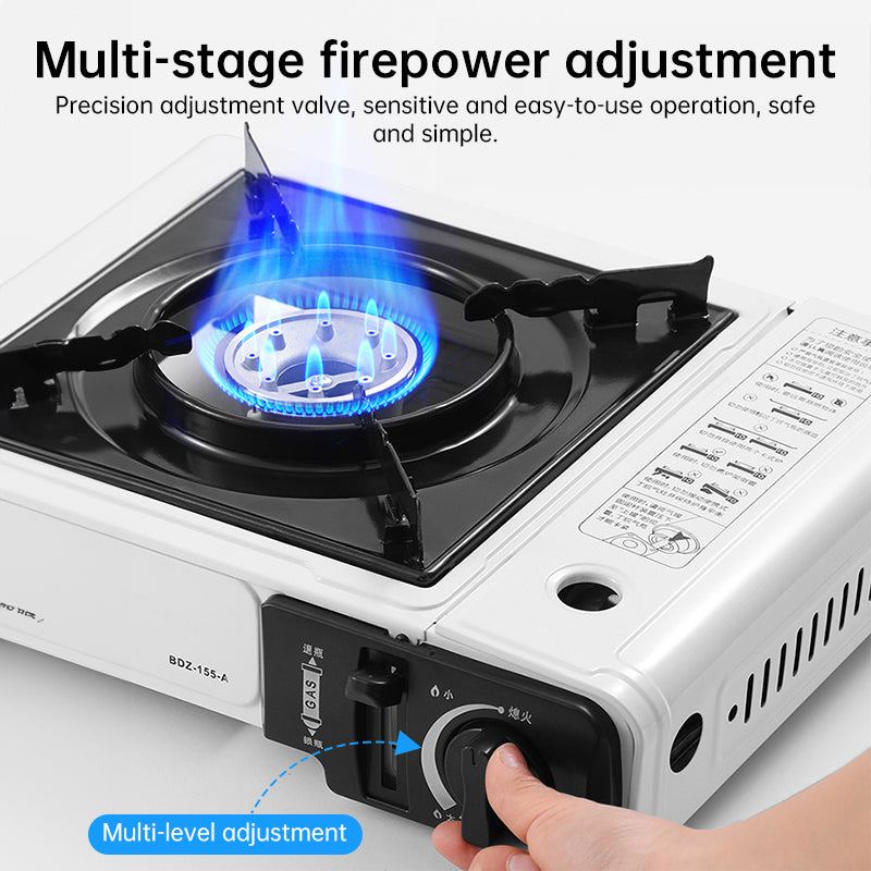 Portable Gas Camping Stove, 2.2kW Outdoor Cooker with Full Kit (Pot Stand & Carry Case)