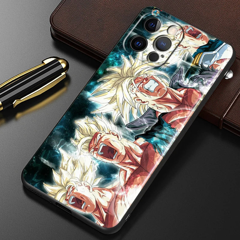 Suitable for 15 iPhone Fashion Dragon Ball Anime Phone Case Black Other Back Cover Color Painting