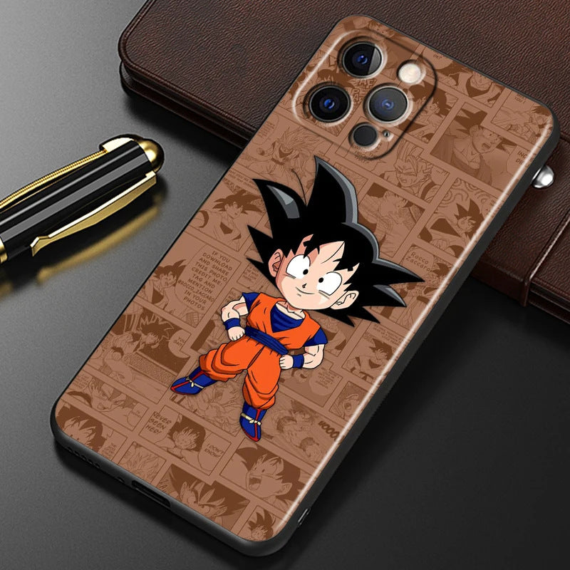 Suitable for 15 iPhone Fashion Dragon Ball Anime Phone Case Black Other Back Cover Color Painting