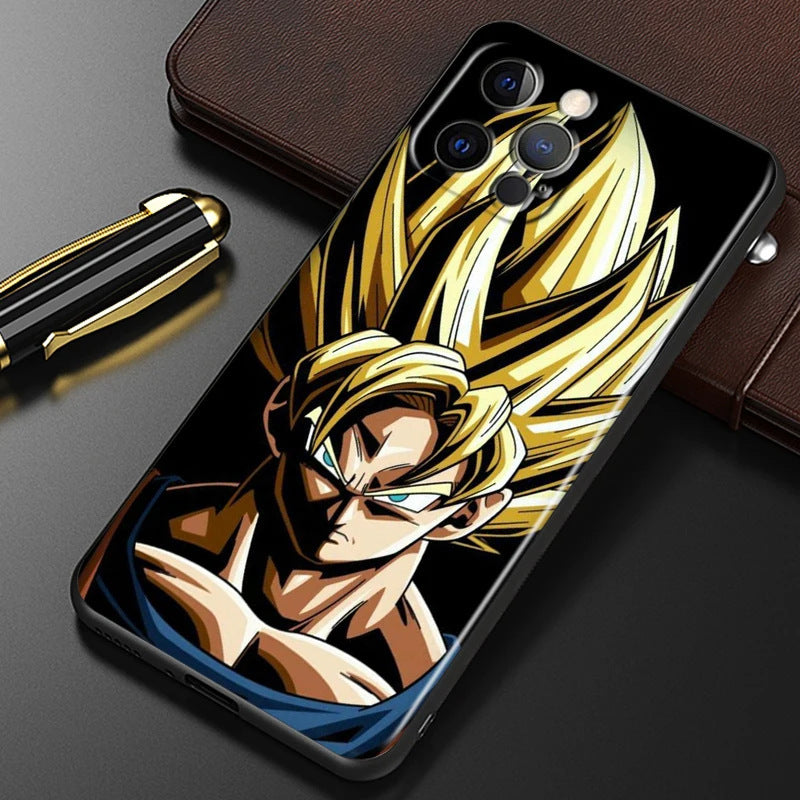 Suitable for 15 iPhone Fashion Dragon Ball Anime Phone Case Black Other Back Cover Color Painting