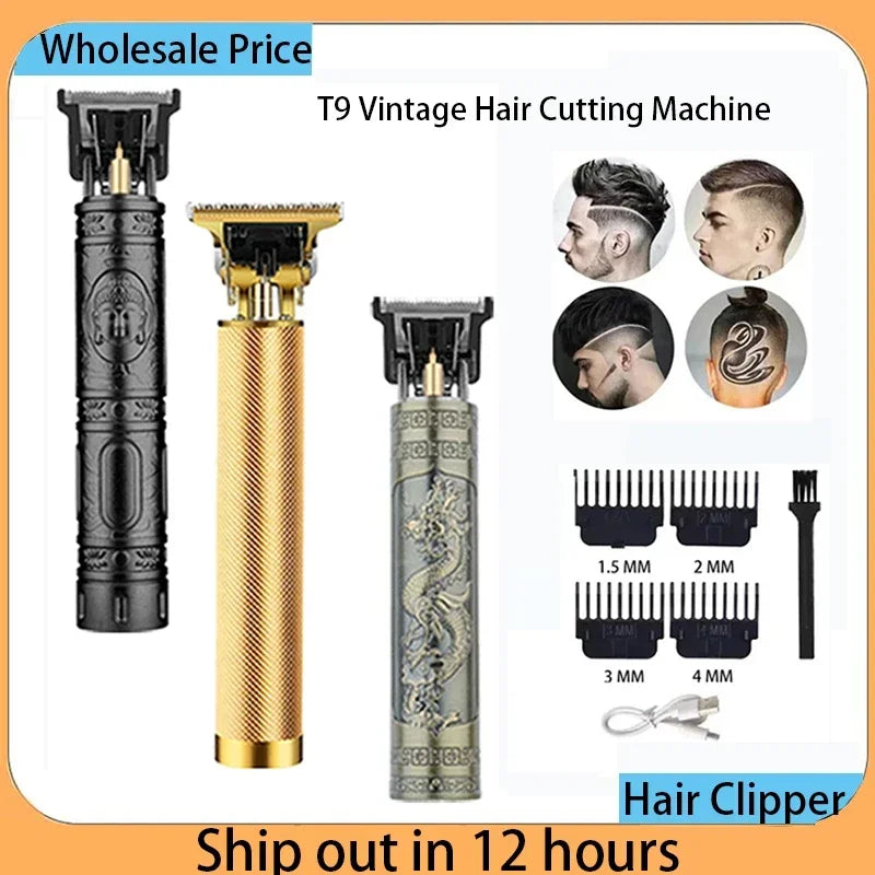 Hair Cutting Machine T9 Vintage Hair Clipper USB Fast Charging Shaver Barber Cordless Hair Trimmer For Men's Barbe