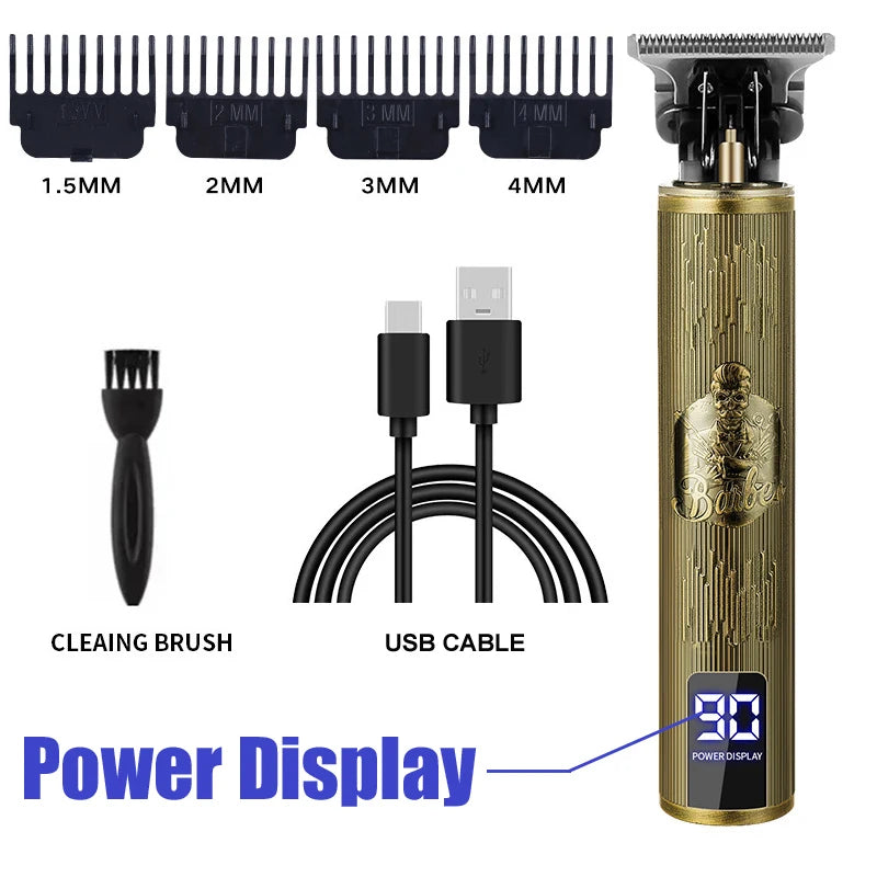 Hair Cutting Machine T9 Vintage Hair Clipper USB Fast Charging Shaver Barber Cordless Hair Trimmer For Men's Barbe